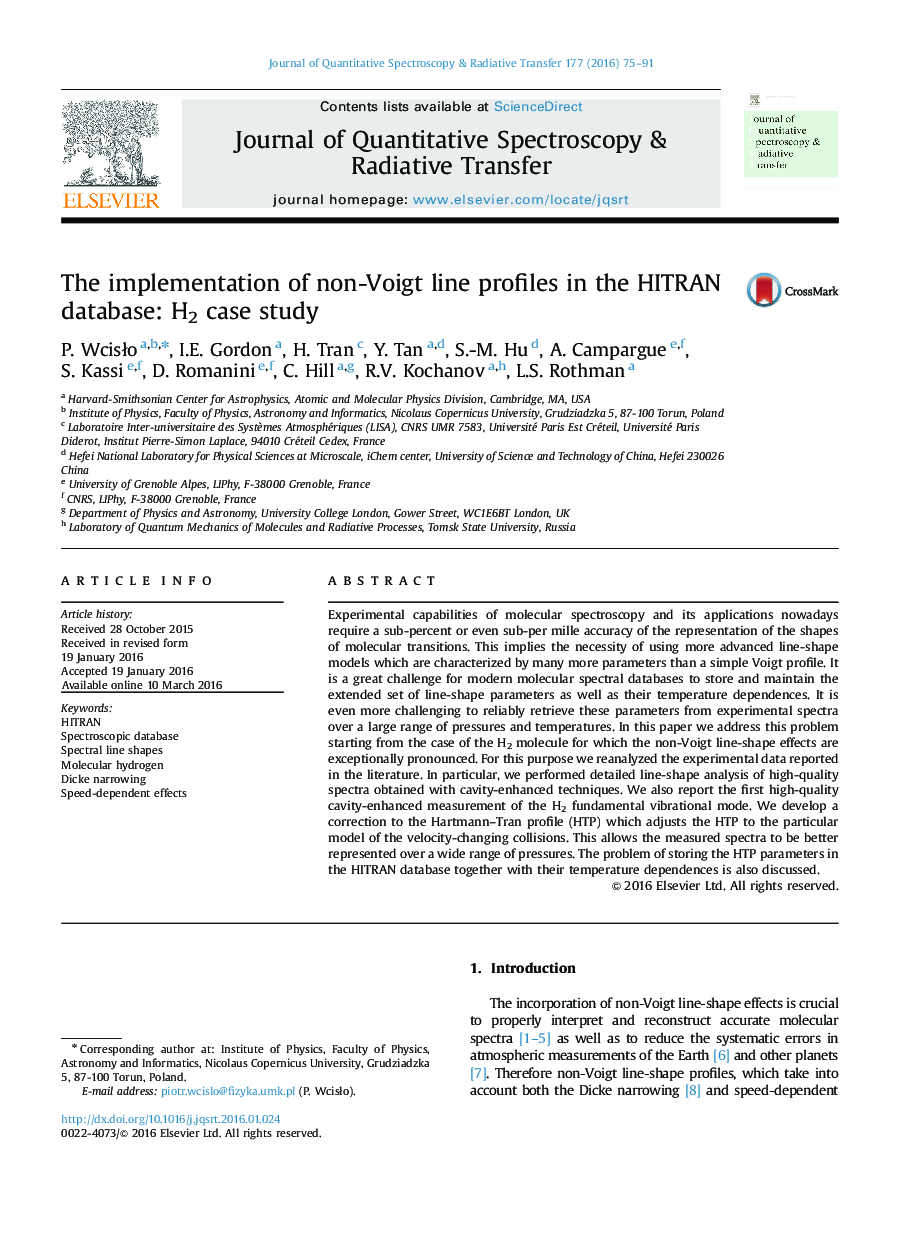 The implementation of non-Voigt line profiles in the HITRAN database: H2 case study
