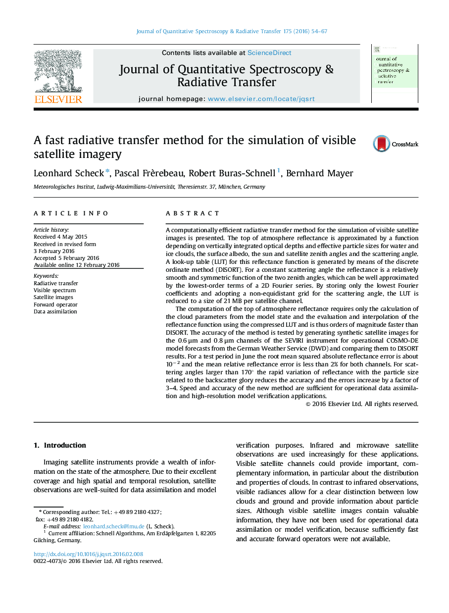 A fast radiative transfer method for the simulation of visible satellite imagery