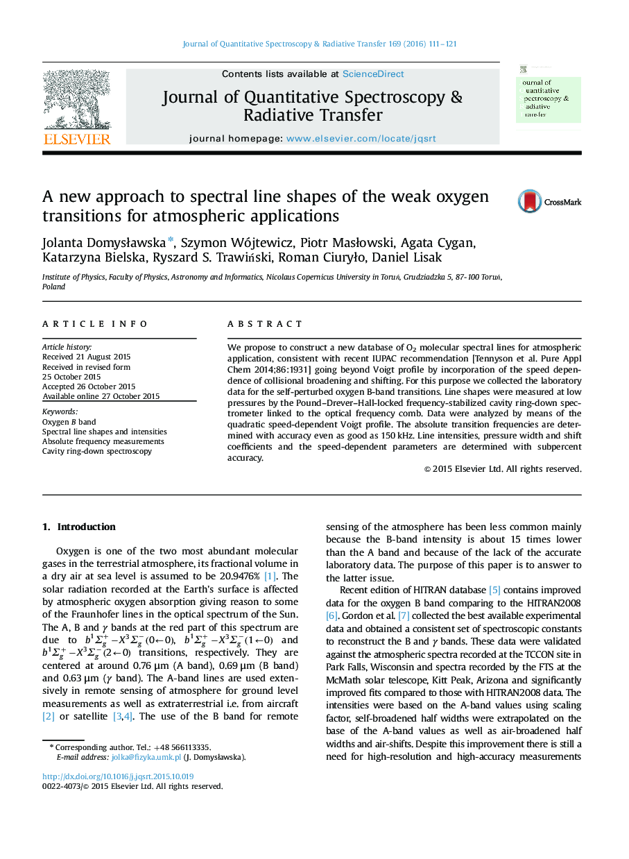 A new approach to spectral line shapes of the weak oxygen transitions for atmospheric applications