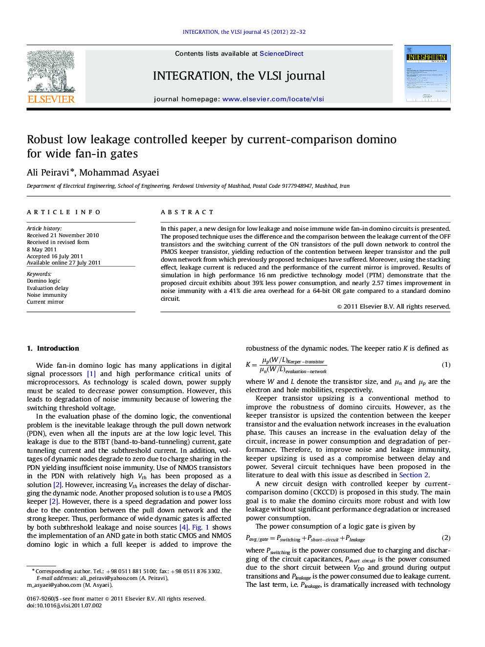 Robust low leakage controlled keeper by current-comparison domino for wide fan-in gates
