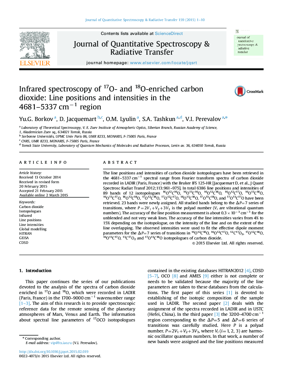 Infrared spectroscopy of 17O- and 18O-enriched carbon dioxide: Line positions and intensities in the 4681-5337 cmâ1 region