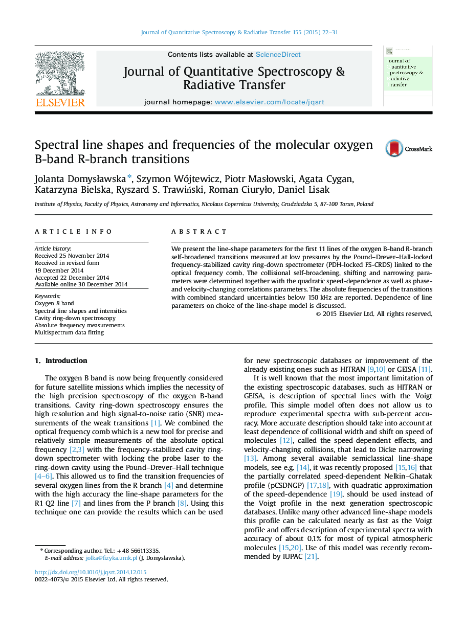 Spectral line shapes and frequencies of the molecular oxygen B-band R-branch transitions