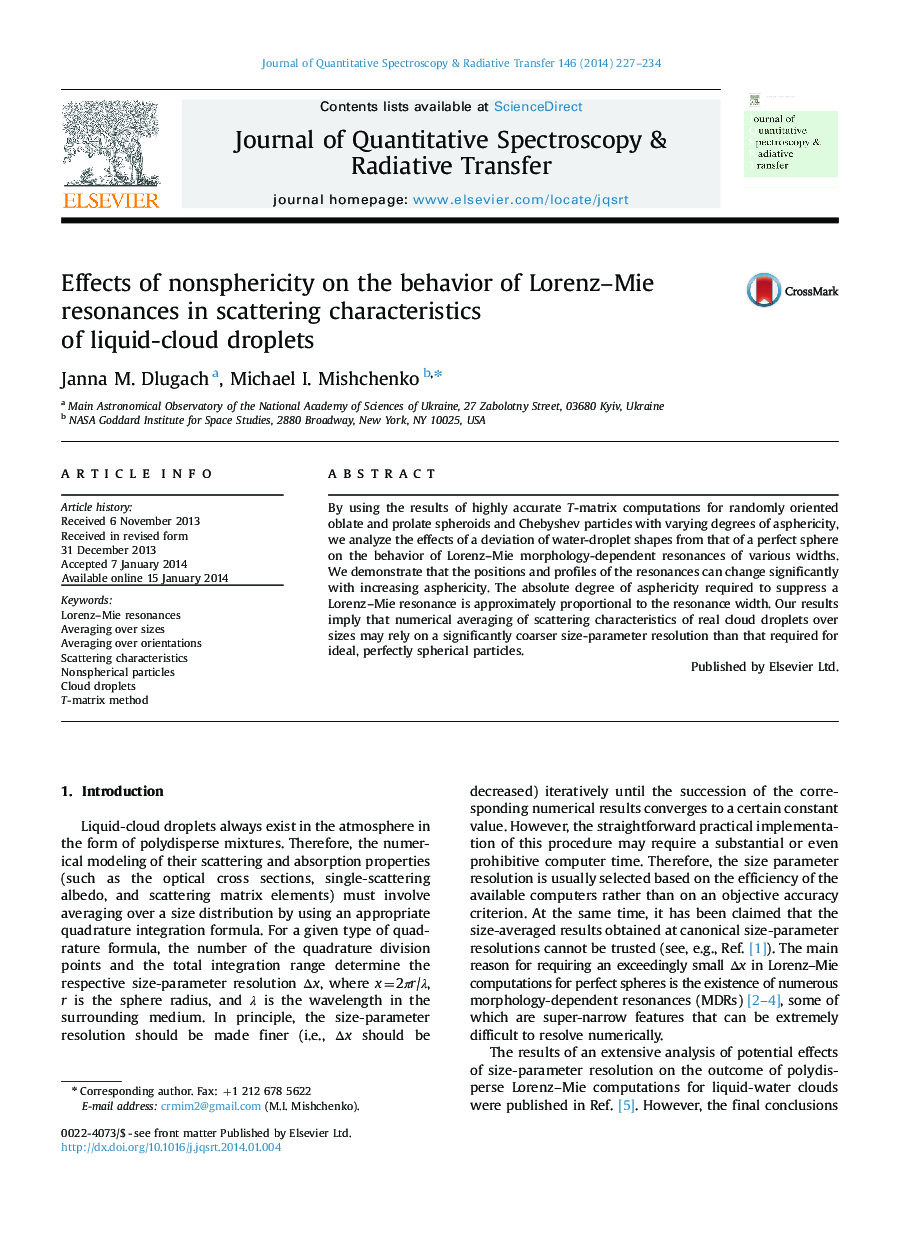 Effects of nonsphericity on the behavior of Lorenz-Mie resonances in scattering characteristics of liquid-cloud droplets