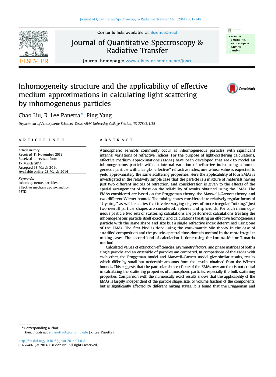 ساختار غیرونی و کاربرد تقریبی محیط مؤثر در محاسبه پراکندگی نور توسط ذرات غیر همجوار 