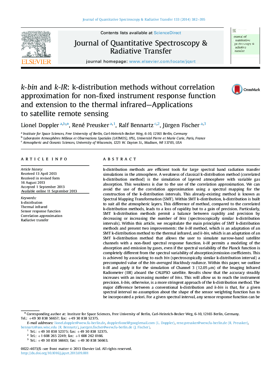 k-bin and k-IR: k-distribution methods without correlation approximation for non-fixed instrument response function and extension to the thermal infrared-Applications to satellite remote sensing