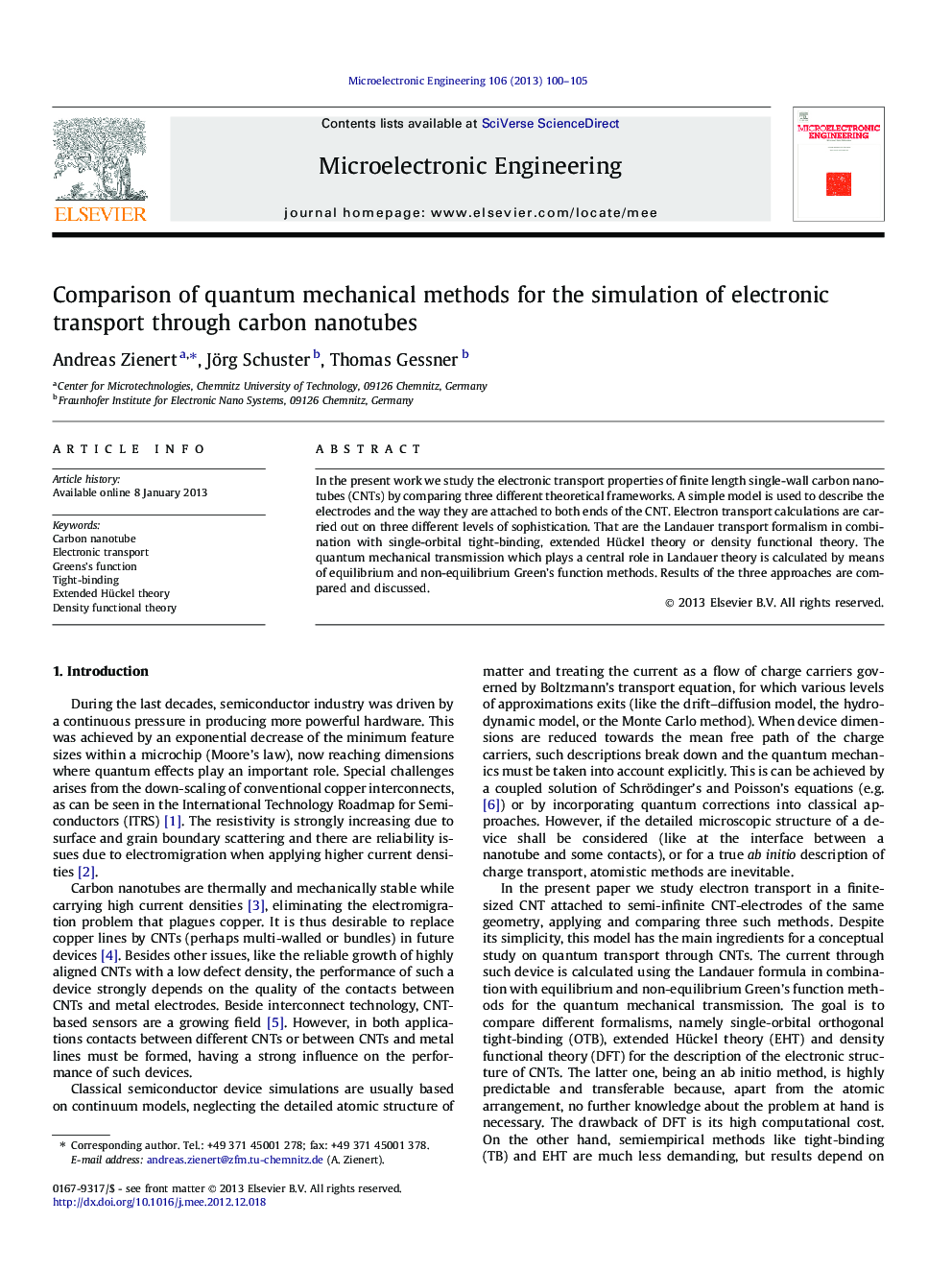 Comparison of quantum mechanical methods for the simulation of electronic transport through carbon nanotubes