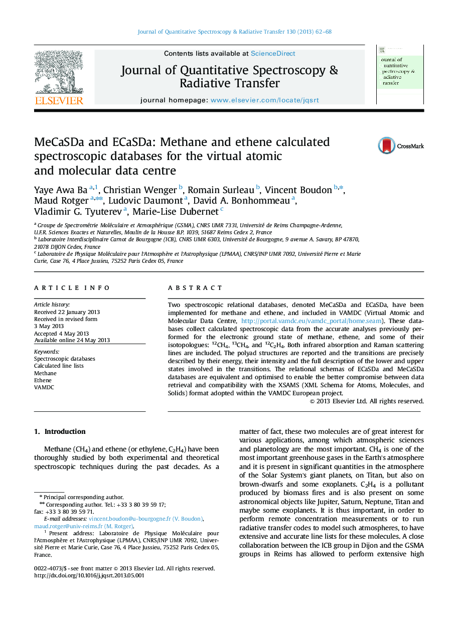 MeCaSDa and ECaSDa: Methane and ethene calculated spectroscopic databases for the virtual atomic and molecular data centre