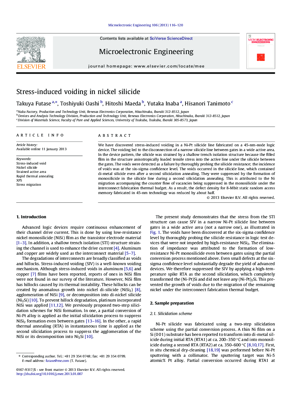 Stress-induced voiding in nickel silicide