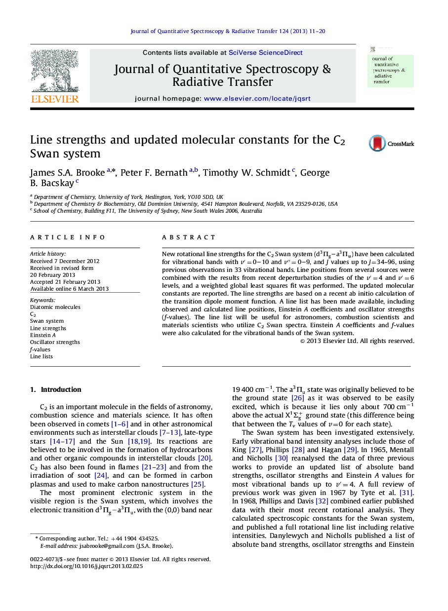 Line strengths and updated molecular constants for the C2 Swan system