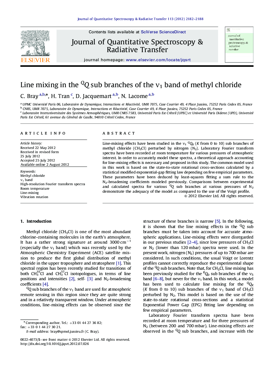 Line mixing in the QQ sub branches of the Î½1 band of methyl chloride