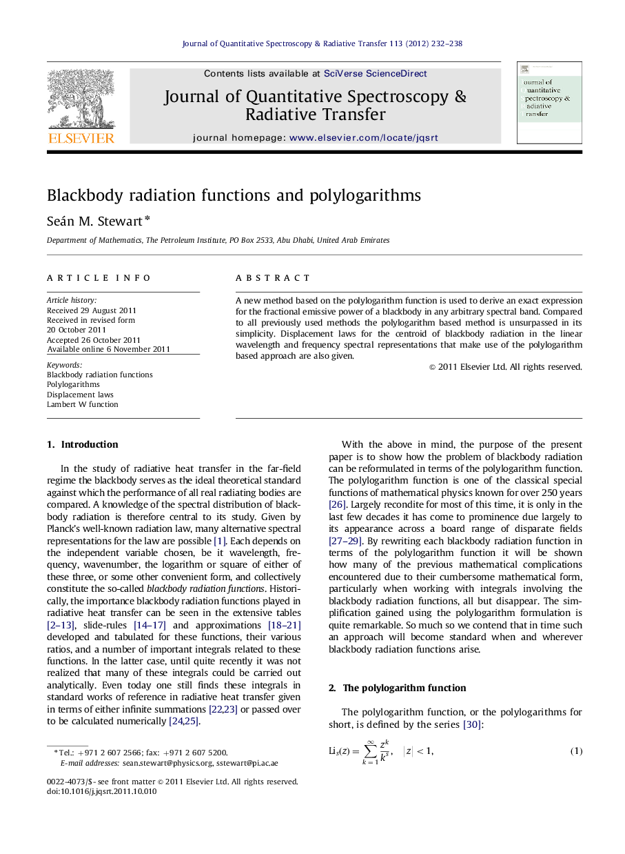 Blackbody radiation functions and polylogarithms