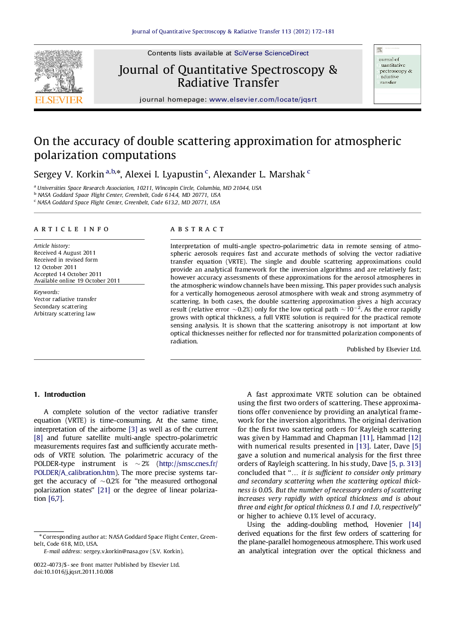 On the accuracy of double scattering approximation for atmospheric polarization computations