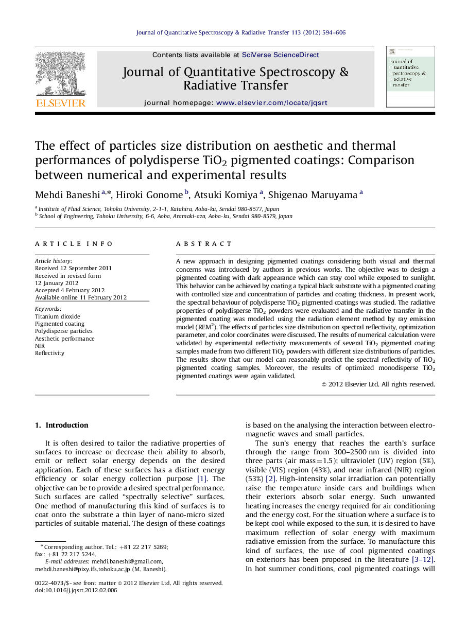 The effect of particles size distribution on aesthetic and thermal performances of polydisperse TiO2 pigmented coatings: Comparison between numerical and experimental results