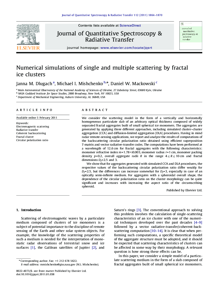 Numerical simulations of single and multiple scattering by fractal ice clusters