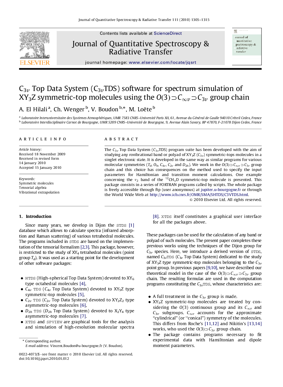 C3v Top Data System (C3vTDS) software for spectrum simulation of XY3Z symmetric-top molecules using the O(3)âCâvâC3v group chain