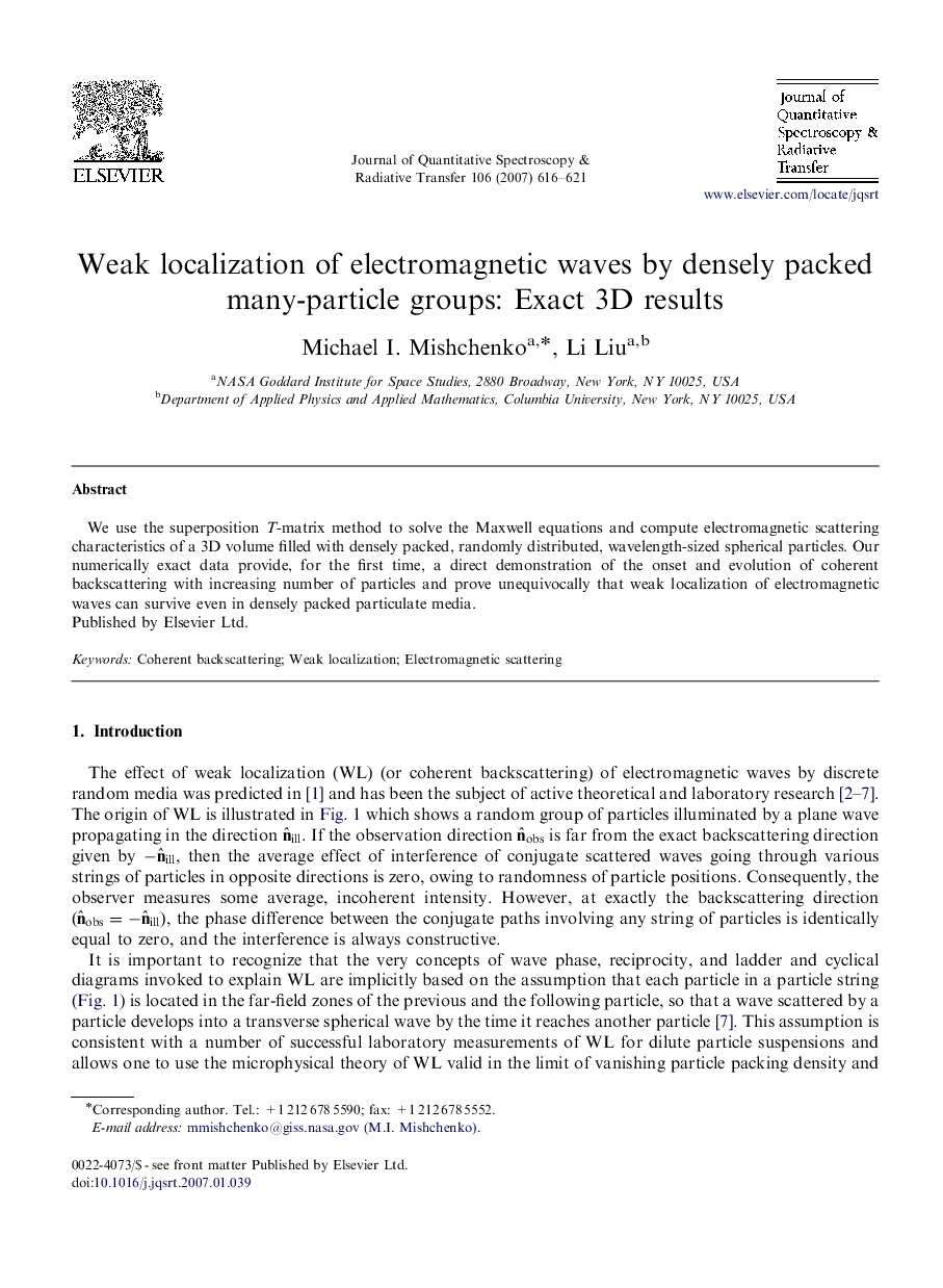 Weak localization of electromagnetic waves by densely packed many-particle groups: Exact 3D results