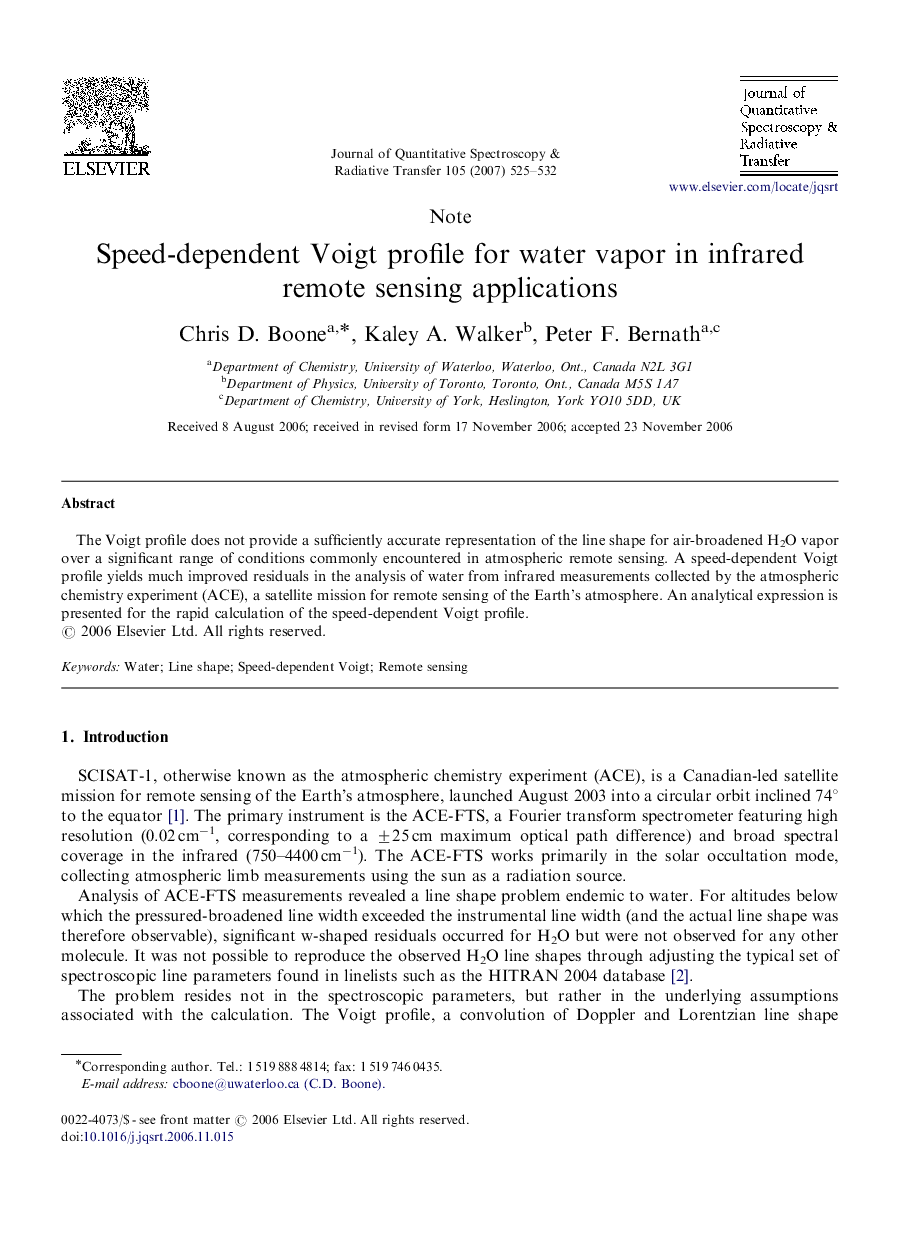 Speed-dependent Voigt profile for water vapor in infrared remote sensing applications