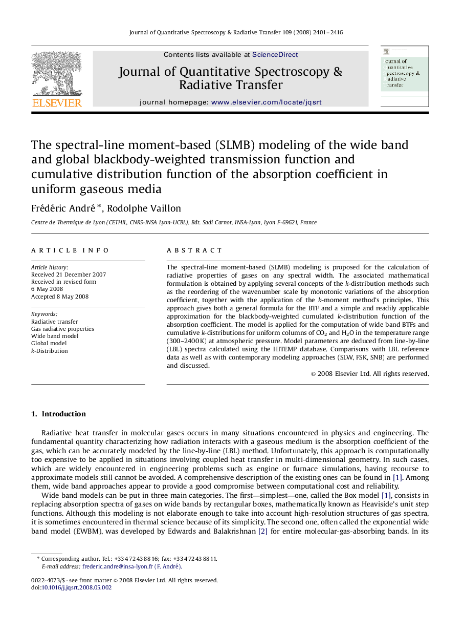 The spectral-line moment-based (SLMB) modeling of the wide band and global blackbody-weighted transmission function and cumulative distribution function of the absorption coefficient in uniform gaseous media