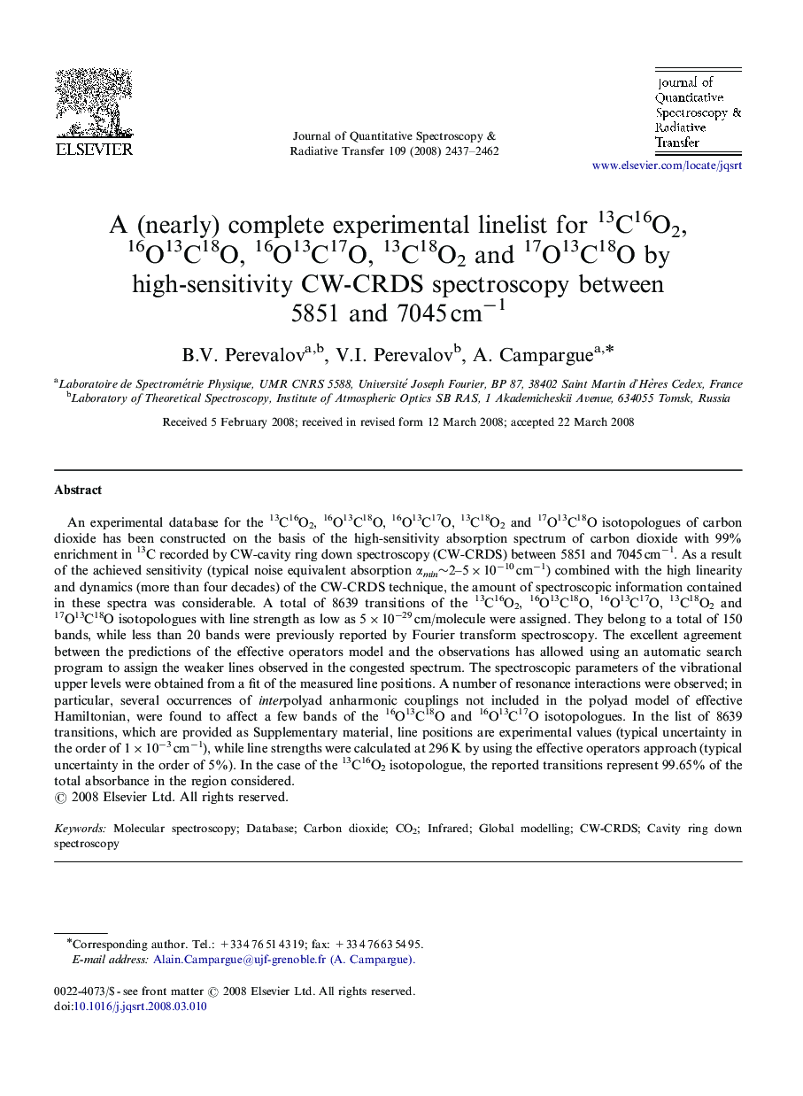 A (nearly) complete experimental linelist for 13C16O2, 16O13C18O, 16O13C17O, 13C18O2 and 17O13C18O by high-sensitivity CW-CRDS spectroscopy between 5851 and 7045Â cmâ1