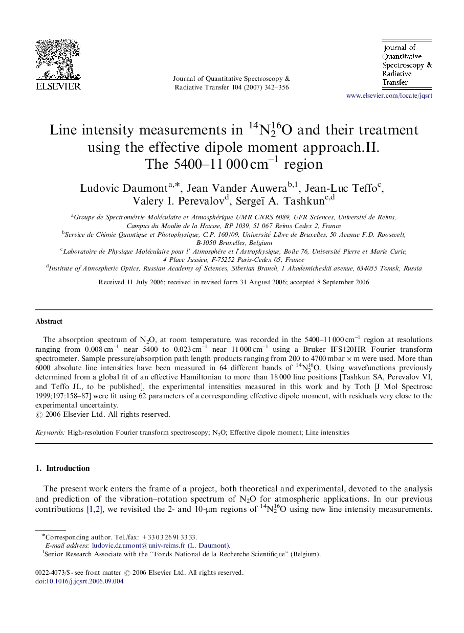 Line intensity measurements in 14N216O and their treatment using the effective dipole moment approach.II. The 5400-11 000 cm-1 region