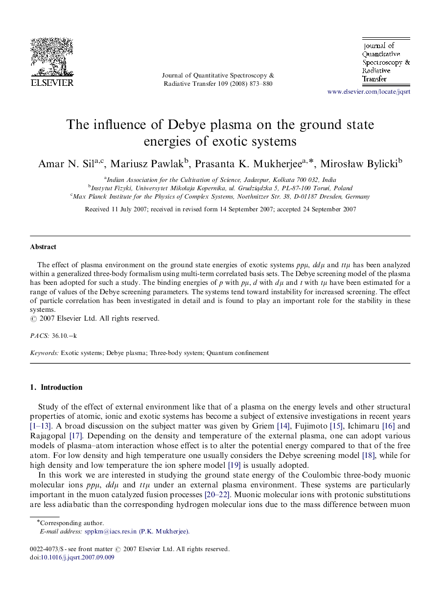 The influence of Debye plasma on the ground state energies of exotic systems