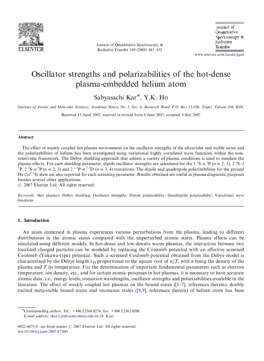 Oscillator strengths and polarizabilities of the hot-dense plasma-embedded helium atom