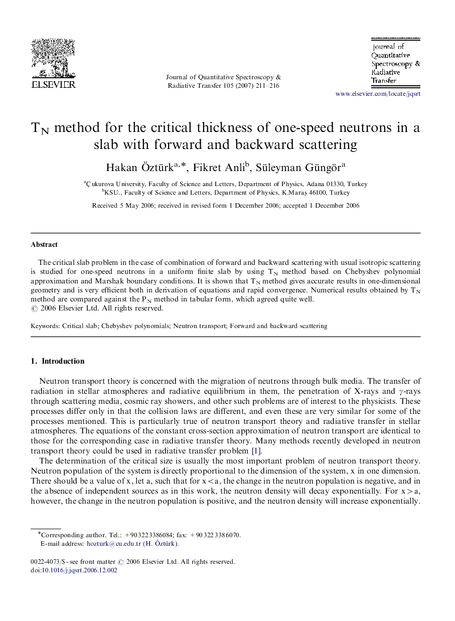 TN method for the critical thickness of one-speed neutrons in a slab with forward and backward scattering