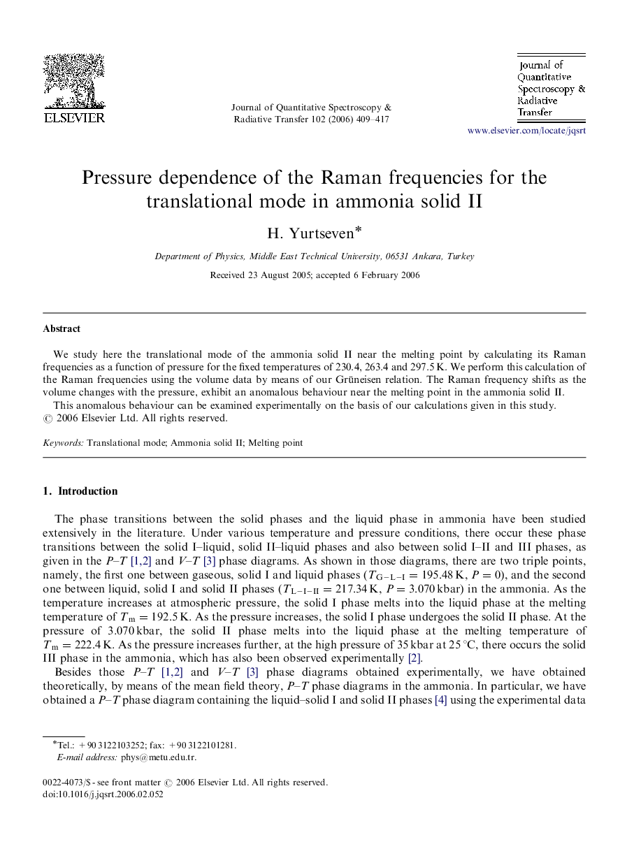 Pressure dependence of the Raman frequencies for the translational mode in ammonia solid II