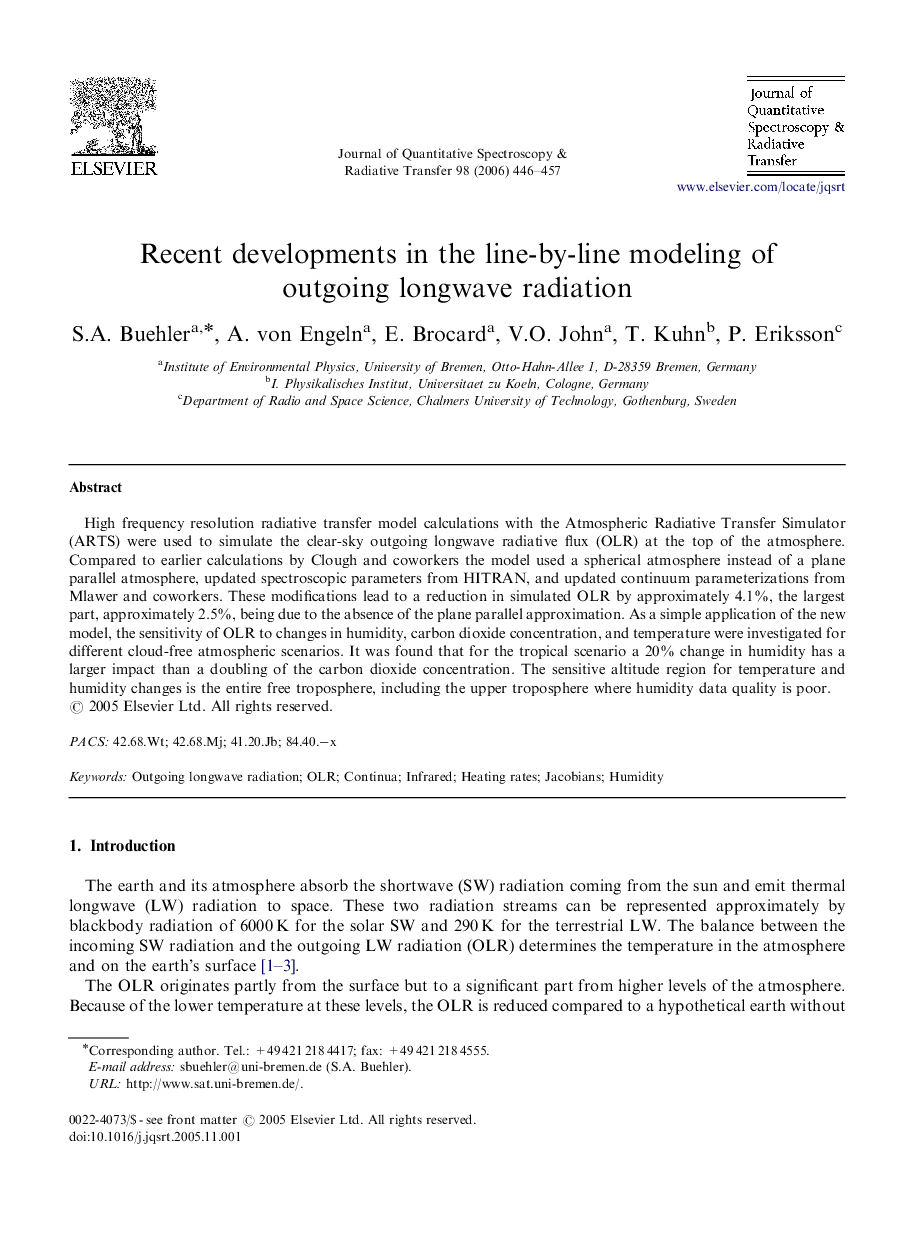 Recent developments in the line-by-line modeling of outgoing longwave radiation