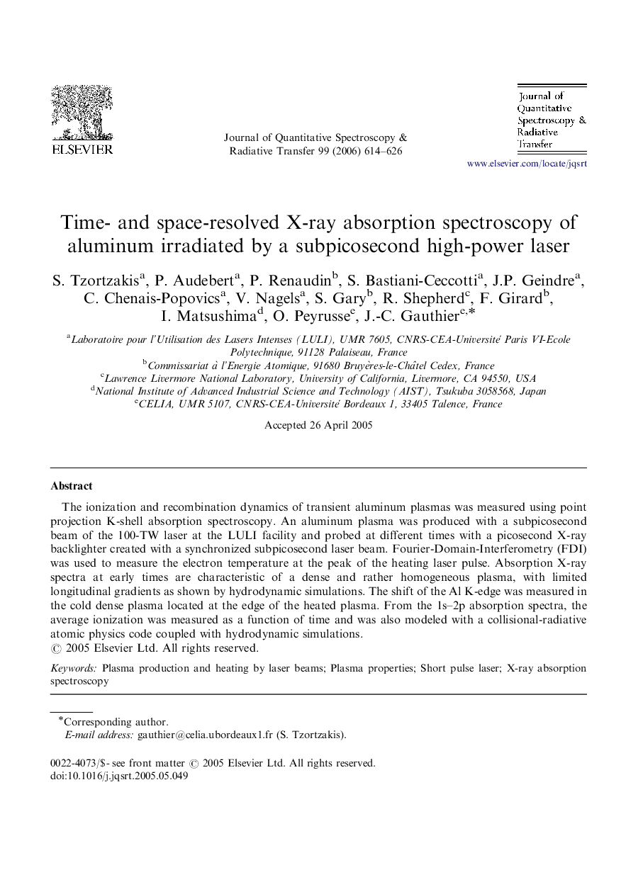 Time- and space-resolved X-ray absorption spectroscopy of aluminum irradiated by a subpicosecond high-power laser