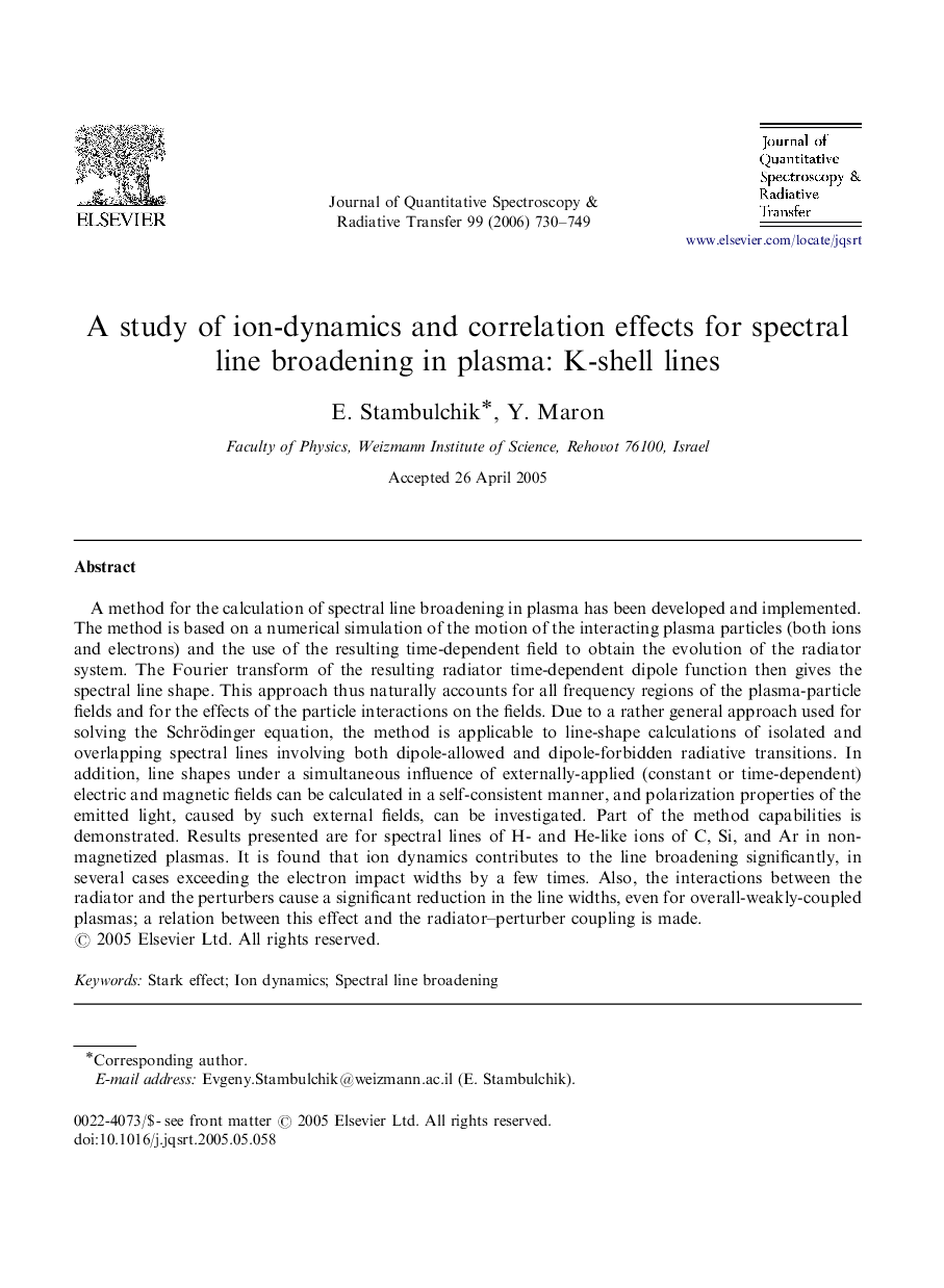 A study of ion-dynamics and correlation effects for spectral line broadening in plasma: K-shell lines