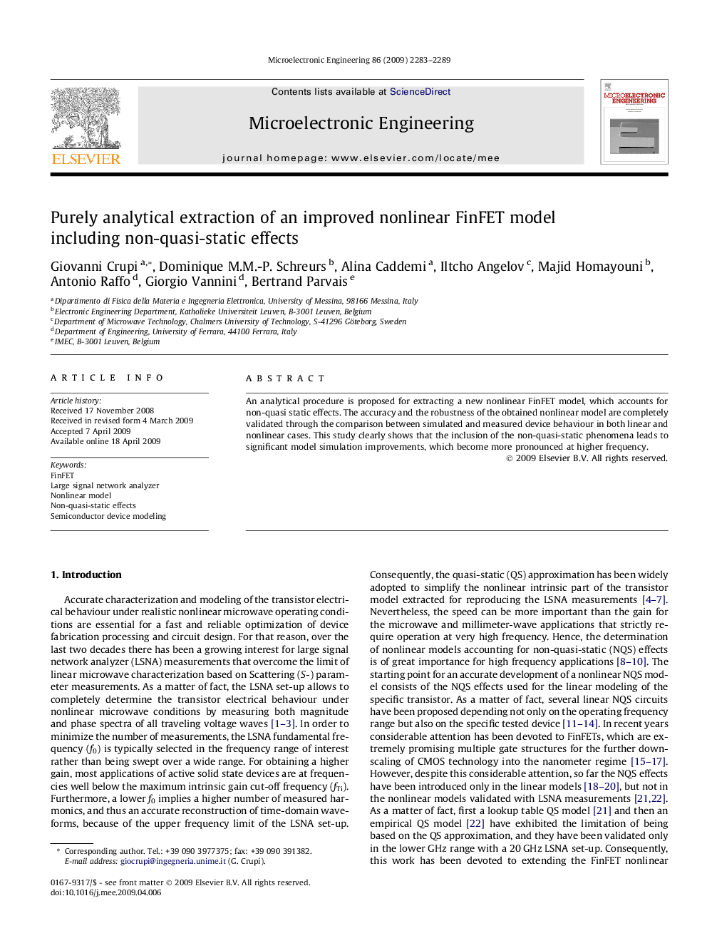 Purely analytical extraction of an improved nonlinear FinFET model including non-quasi-static effects