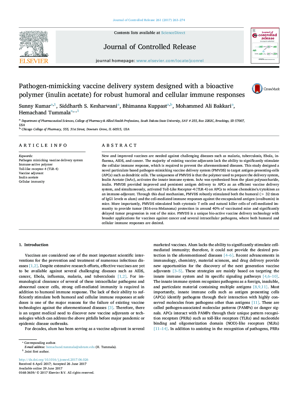 Pathogen-mimicking vaccine delivery system designed with a bioactive polymer (inulin acetate) for robust humoral and cellular immune responses