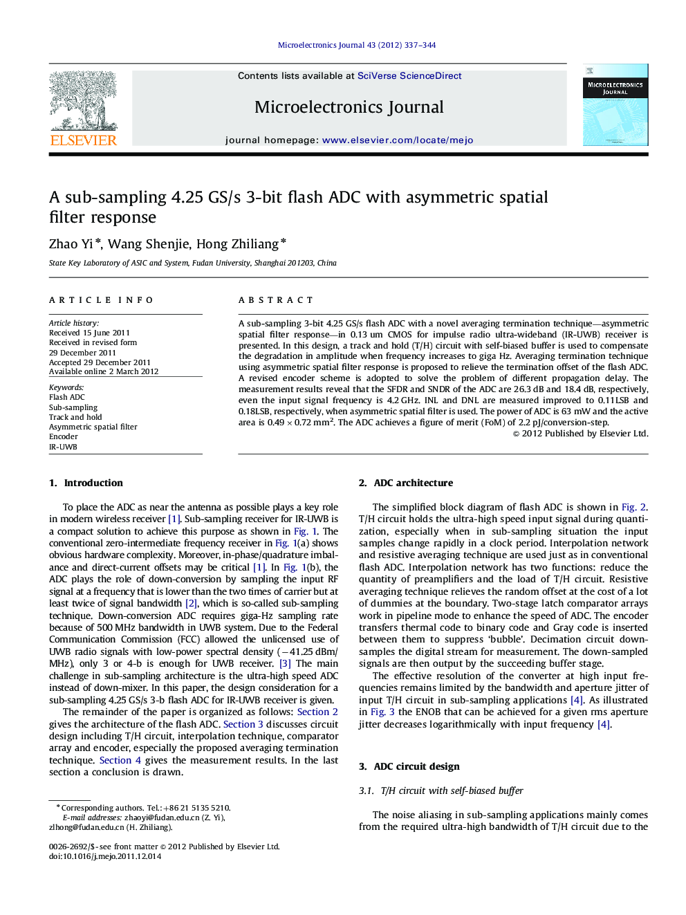 A sub-sampling 4.25 GS/s 3-bit flash ADC with asymmetric spatial filter response