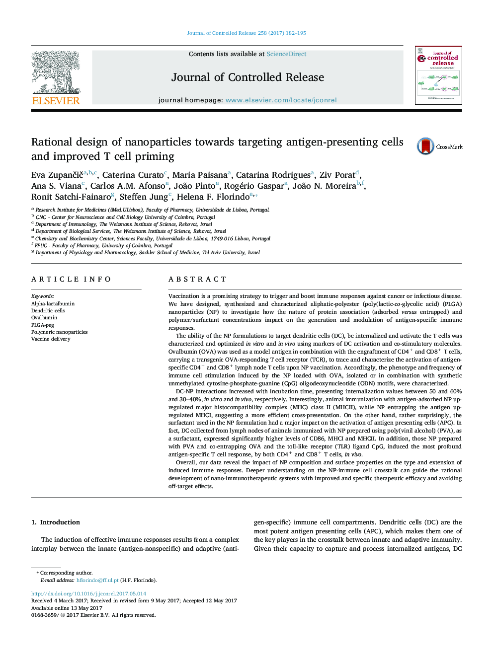 Rational design of nanoparticles towards targeting antigen-presenting cells and improved T cell priming