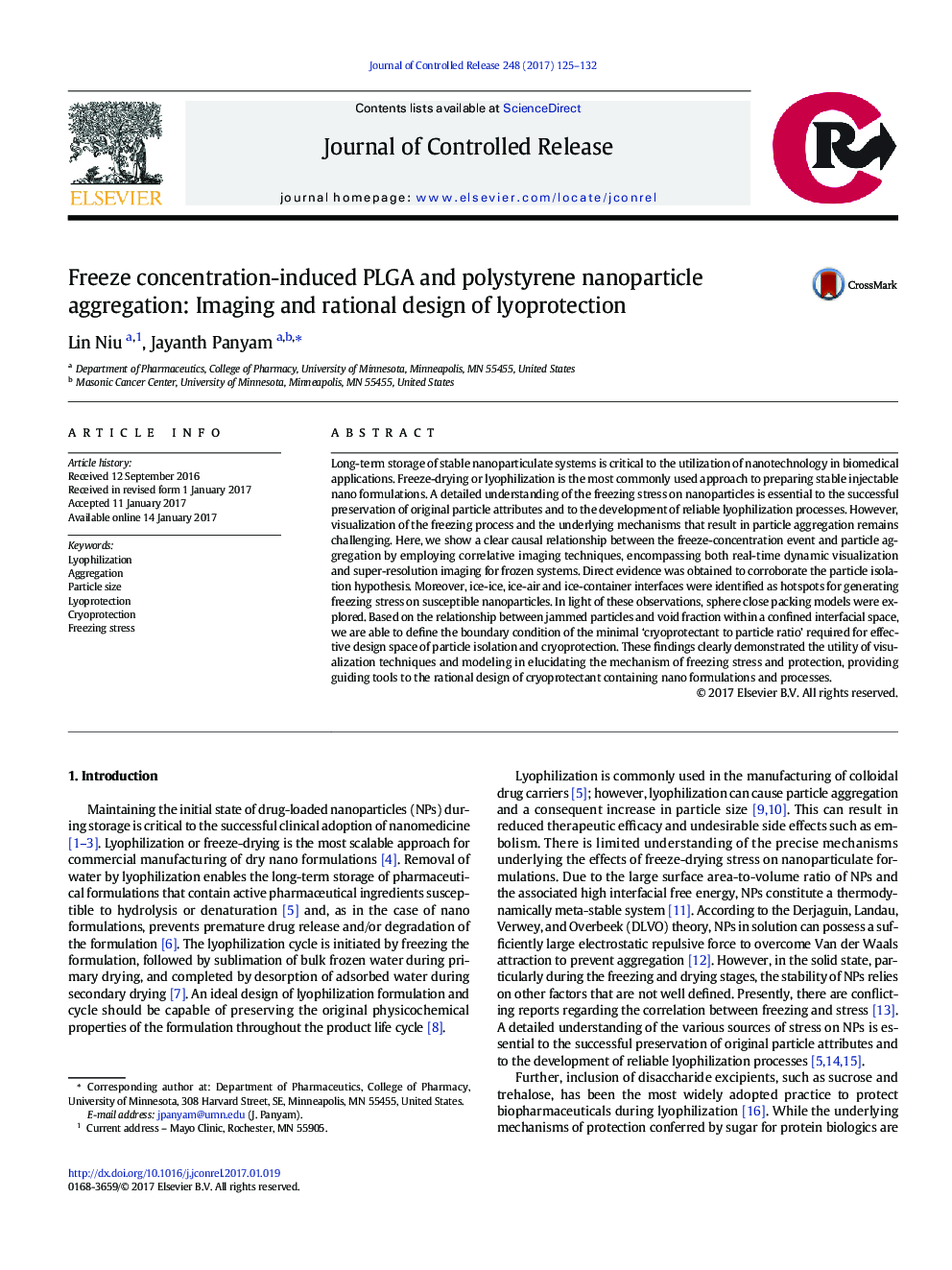 Freeze concentration-induced PLGA and polystyrene nanoparticle aggregation: Imaging and rational design of lyoprotection