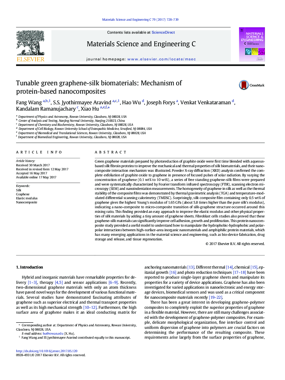 Tunable green graphene-silk biomaterials: Mechanism of protein-based nanocomposites