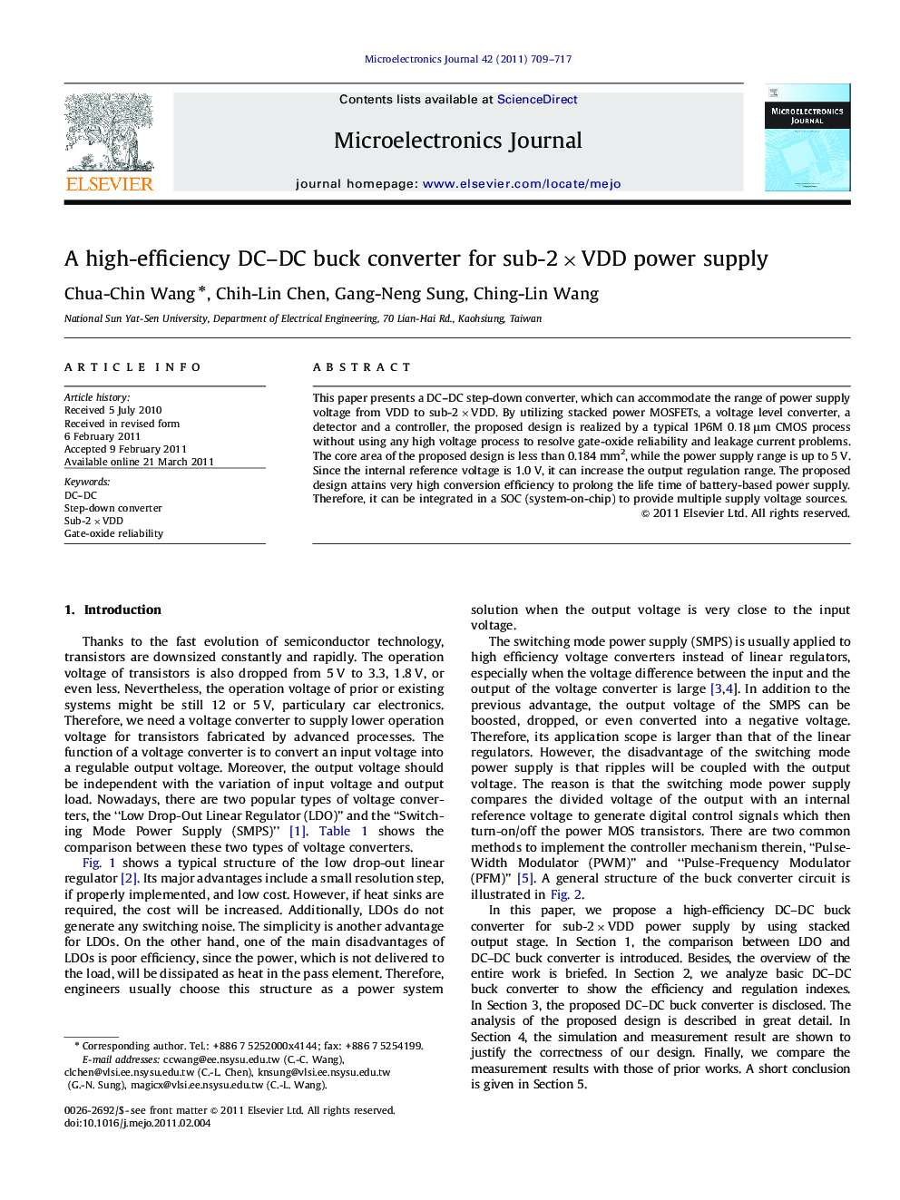 A high-efficiency DC–DC buck converter for sub-2×VDD power supply
