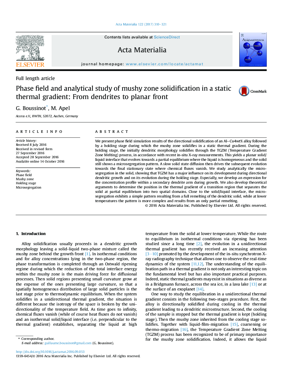 Phase field and analytical study of mushy zone solidification in a static thermal gradient: From dendrites to planar front