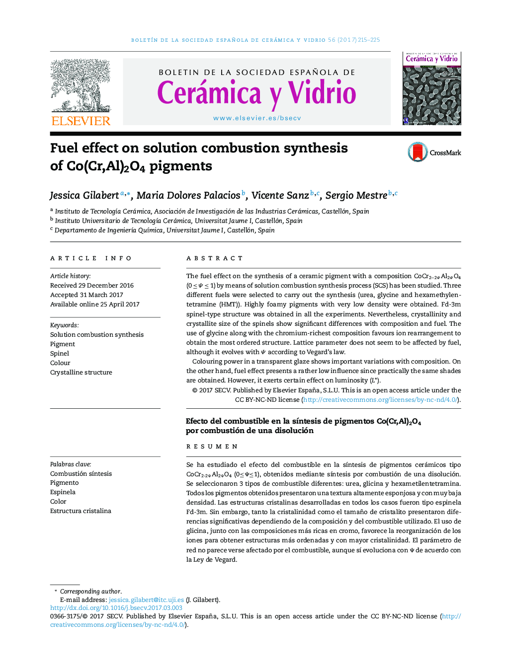 Fuel effect on solution combustion synthesis of Co(Cr,Al)2O4 pigments