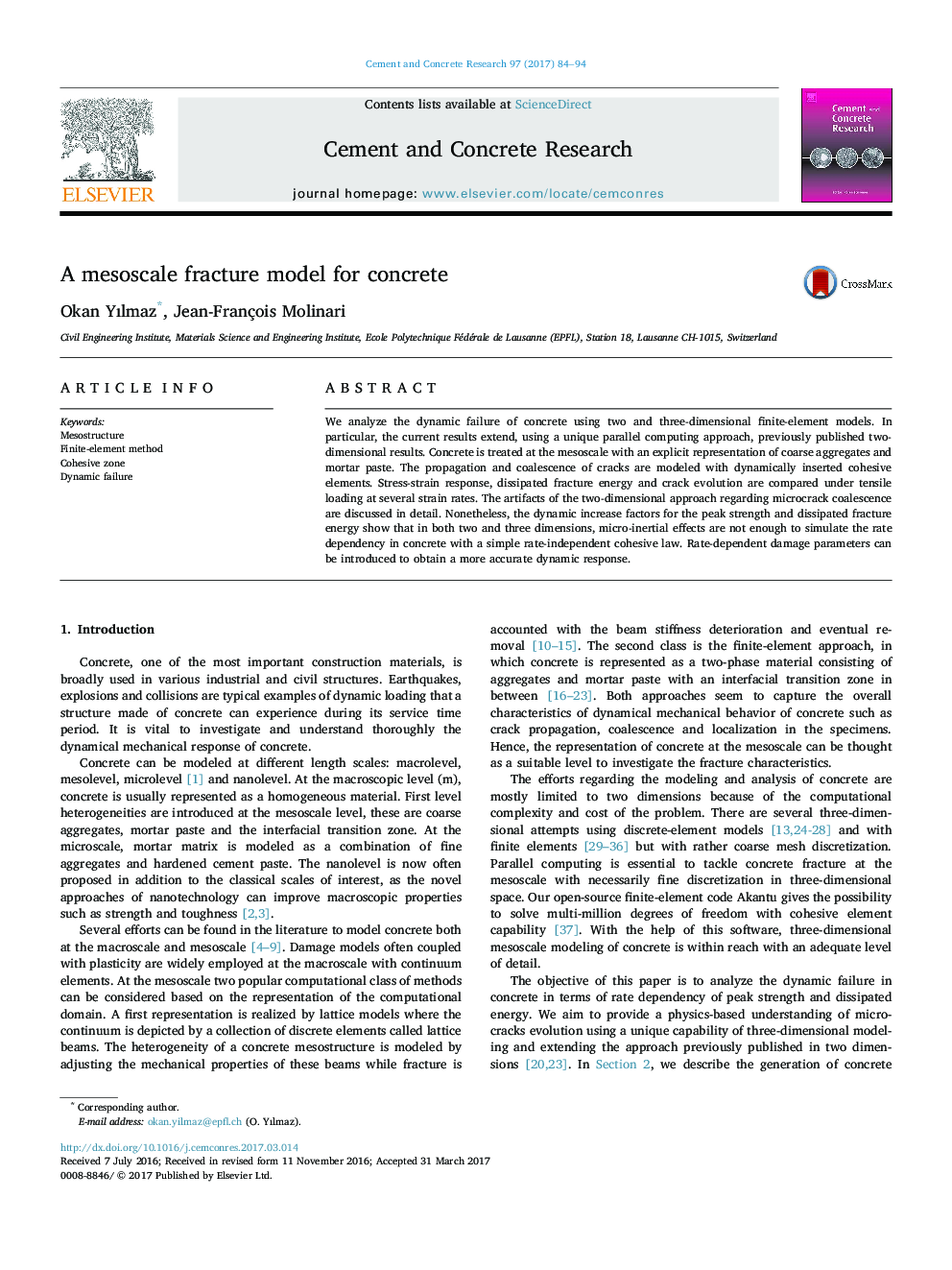 A mesoscale fracture model for concrete