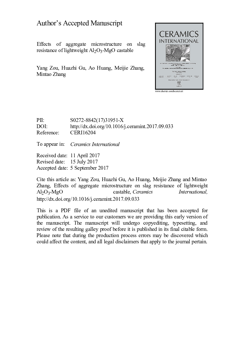 Effects of aggregate microstructure on slag resistance of lightweight Al2O3-MgO castable