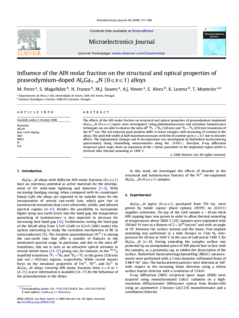 Influence of the AlN molar fraction on the structural and optical properties of praseodymium-doped AlxGa1−xN (0⩽x⩽1) alloys