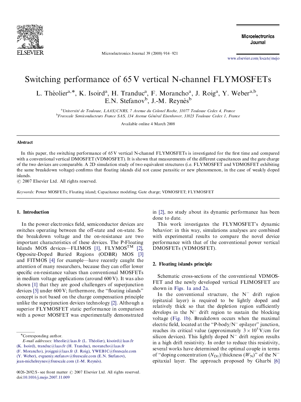 Switching performance of 65 V vertical N-channel FLYMOSFETs