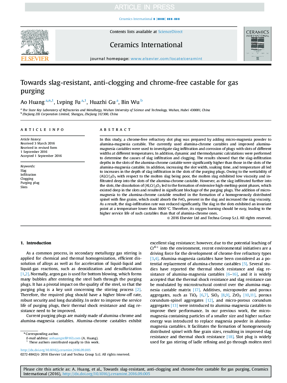Towards slag-resistant, anti-clogging and chrome-free castable for gas purging