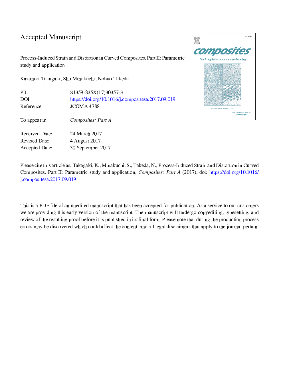 Process-induced strain and distortion in curved composites. Part II: Parametric study and application