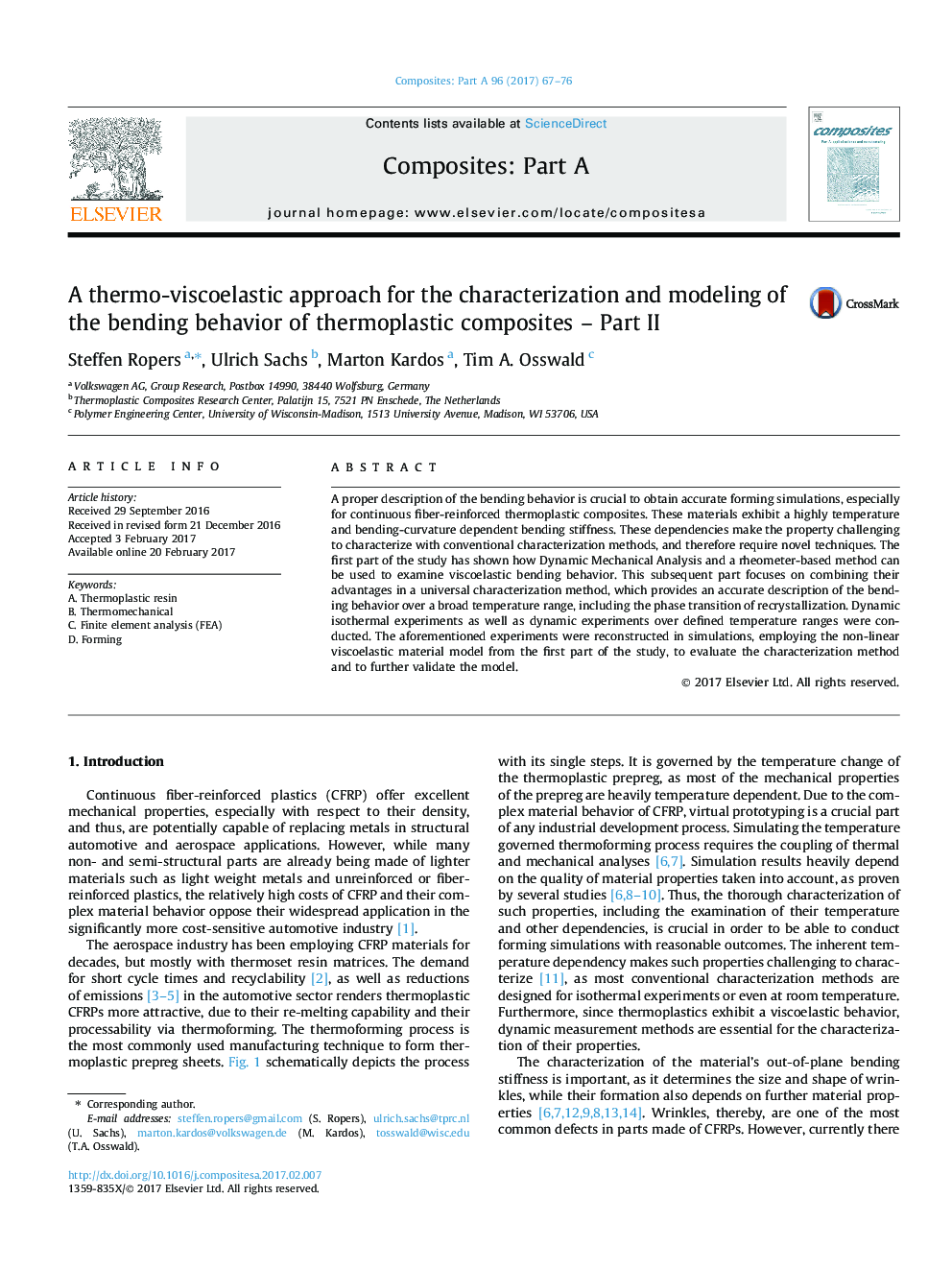 رویکرد گرماسوزوالاستیک برای توصیف و مدل سازی رفتار خمشی کامپوزیتهای گرمانرم - قسمت دوم 