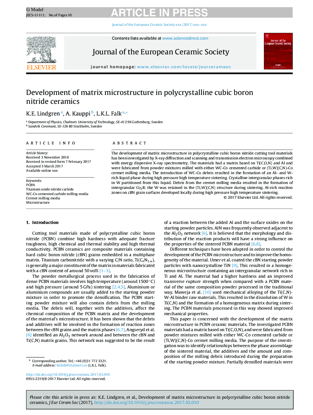 Development of matrix microstructure in polycrystalline cubic boron nitride ceramics