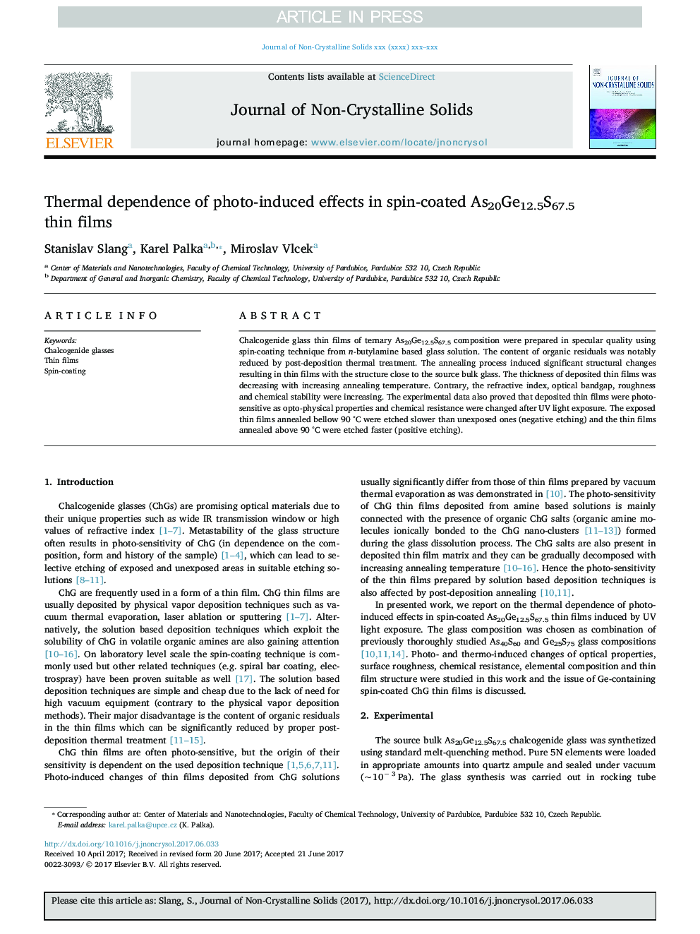 Thermal dependence of photo-induced effects in spin-coated As20Ge12.5S67.5 thin films