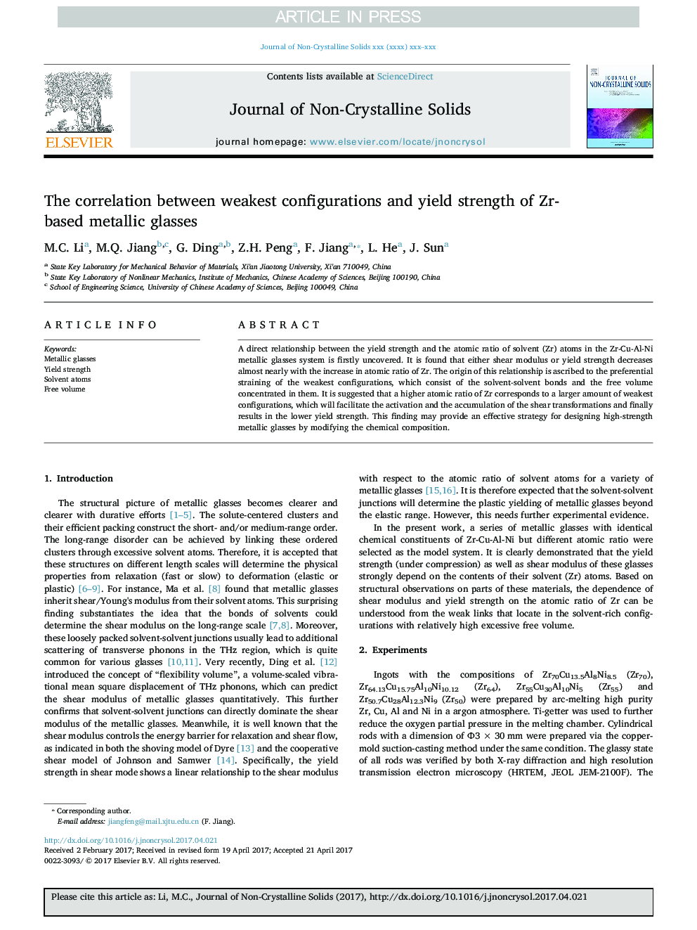 The correlation between weakest configurations and yield strength of Zr-based metallic glasses